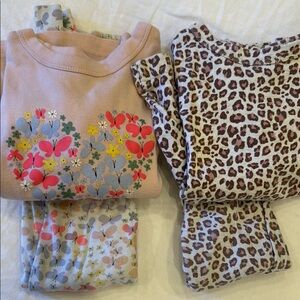 Floral and Leopard Print Pajama Set